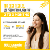 Bionik GoldenRoot Gut Cleanse Juice, organic fruit juice in a 500ml bottle, promoting digestive wellness with natural ingredients.