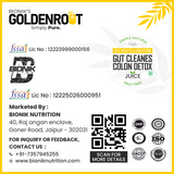 GoldenRoot Gut Cleanse Juice in a 500ml bottle, organic fruit juice for digestive wellness by Bionik.