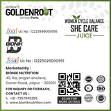 GoldenRoot She Care Juice for Women, organic herbal fruit juice in a 500ml bottle, natural wellness supplement.