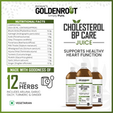 Bionik GoldenRoot Organic Fruit Juice in 500ml bottle, cholesterol and BP care juice by Goldenroot with fresh fruit imagery