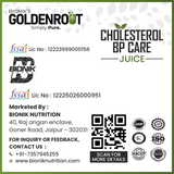 GoldenRoot organic fruit juice in a 500ml bottle, designed for cholesterol and blood pressure support, from Bionik.