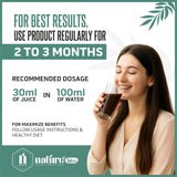 Nature's Hive herbal Jamun Neem Karela juice in a 1-liter bottle, showcasing the natural herbal health supplement.