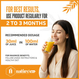 Nature's Hive Seabuckthorn Herbal Juice in a 1-liter bottle, showcasing vibrant orange liquid and natural herbal ingredients.