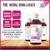 Nature's Hive She Care Herbal Juice in a 1L bottle, showcasing the herbal blend and natural ingredients of the product.