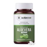 Nature's Hive Aloe Vera Tablets herbal supplement bottle with 60 tablets, natural aloe vera supplement for skin and digestion.