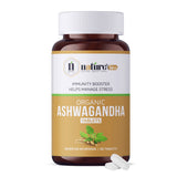 Nature's Hive Ashwagandha Tablets herbal supplement bottle with 60 tablets, natural adaptogen for stress support