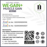 Nature's Hive We-Gain Tablets, 60-count mass gainer supplement bottle showing tablets and label details.