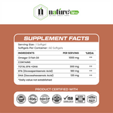 Nature's Hive Salmon Fish Oil Omega 3 Capsules, 60 softgel capsules showing the bottle and capsules inside