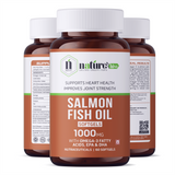 Nature's Hive Salmon Fish Oil Omega 3 capsules, 60 softgel capsules for heart and joint health, natural omega-3 supplement