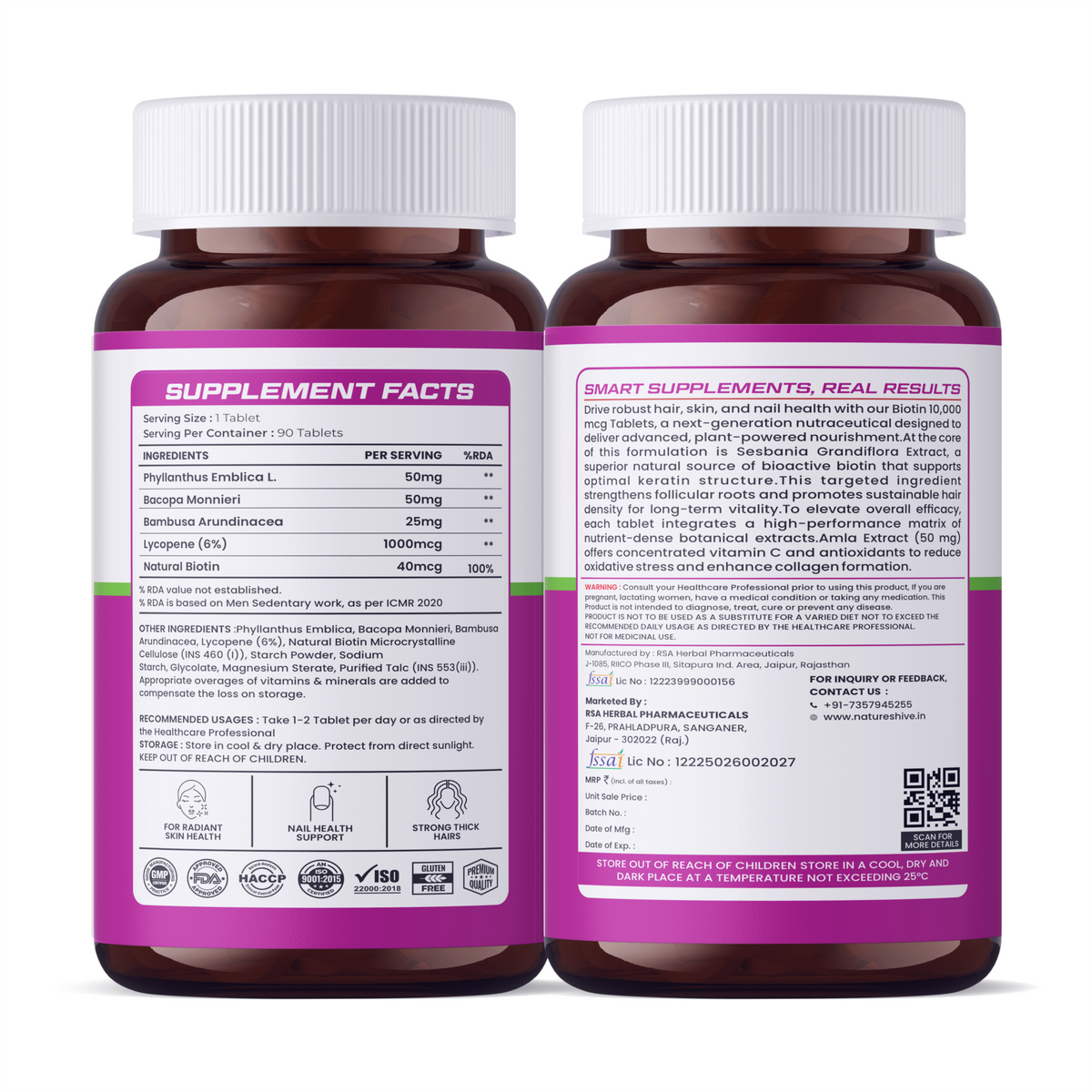 Nature's Hive Biotin Tablets for hair, skin, and nails from vitamins and minerals supplement line