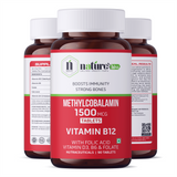 Nature's Hive Vitamin B12 1500 mcg tablets, 60-count bottle, dietary supplement for energy and nerve health.