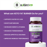 Nature's Hive Fat Burner Tablets, weight management supplement showing 60 tablets in a natural setting.