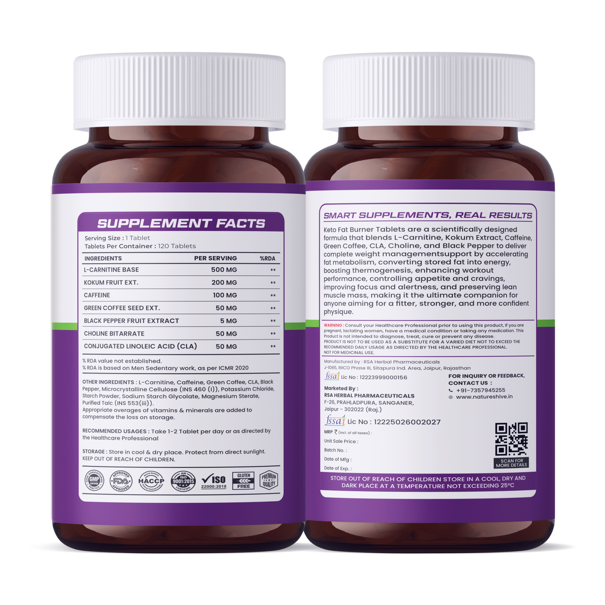 Nature's Hive Fat Burner Tablets, weight management supplement in a bottle with 60 tablets for natural fat burning.