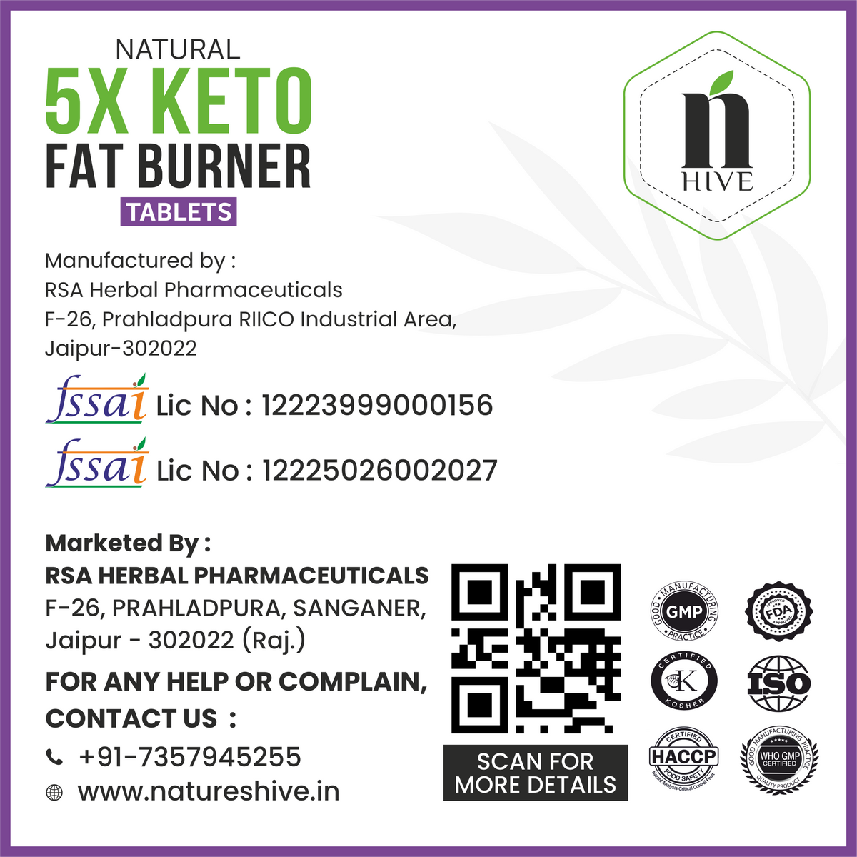Nature's Hive Fat Burner Tablets, 60-count weight management supplement with natural ingredients for boosting metabolism.