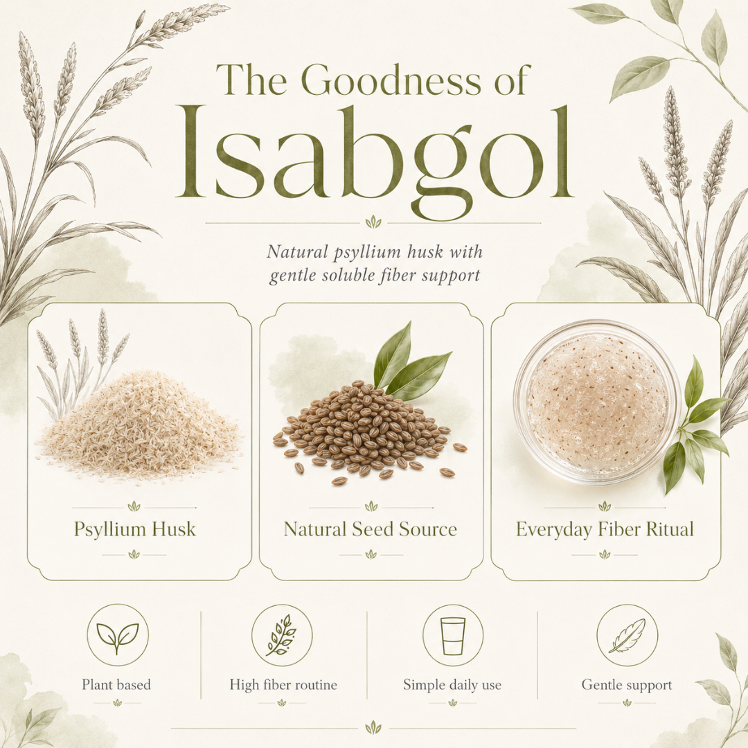 Organic Isabgol Psyllium Husk herbal powder by The Bharat Origin, 100g, displayed in a clear, resealable package.