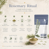 Organic Rosemary Leaf Powder by The Bharat Origin, 100g, shown in a clear image of the herbal powder in a container.